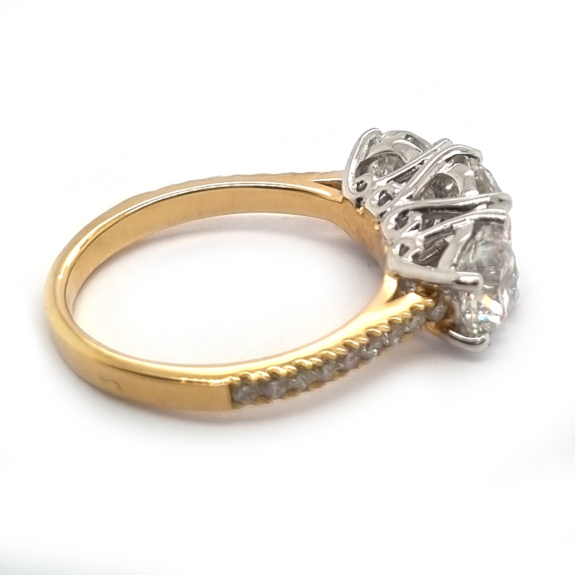 Timeless Diamond Three Stone Engagement Ring, 3.25 carats