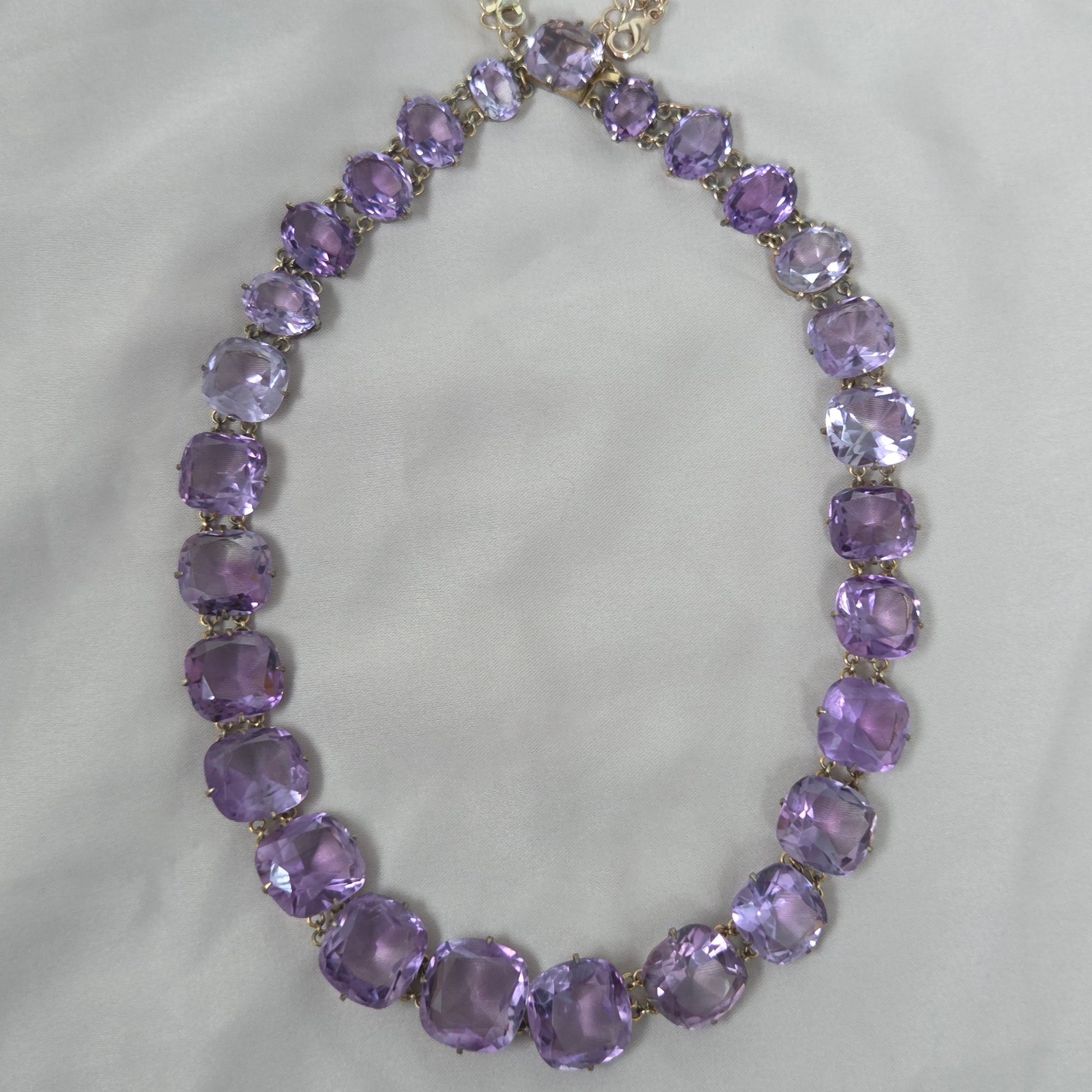 Antique Amethyst Riviere Necklace, 185 carats
