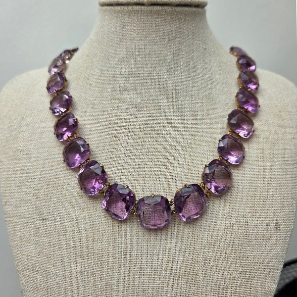 Antique Amethyst Riviere Necklace, 185 carats