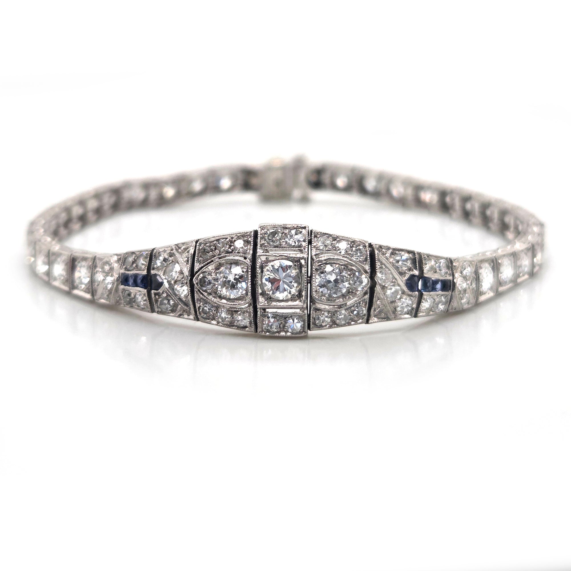 Art Deco Diamond and Sapphire Bracelet, Circa 1920s