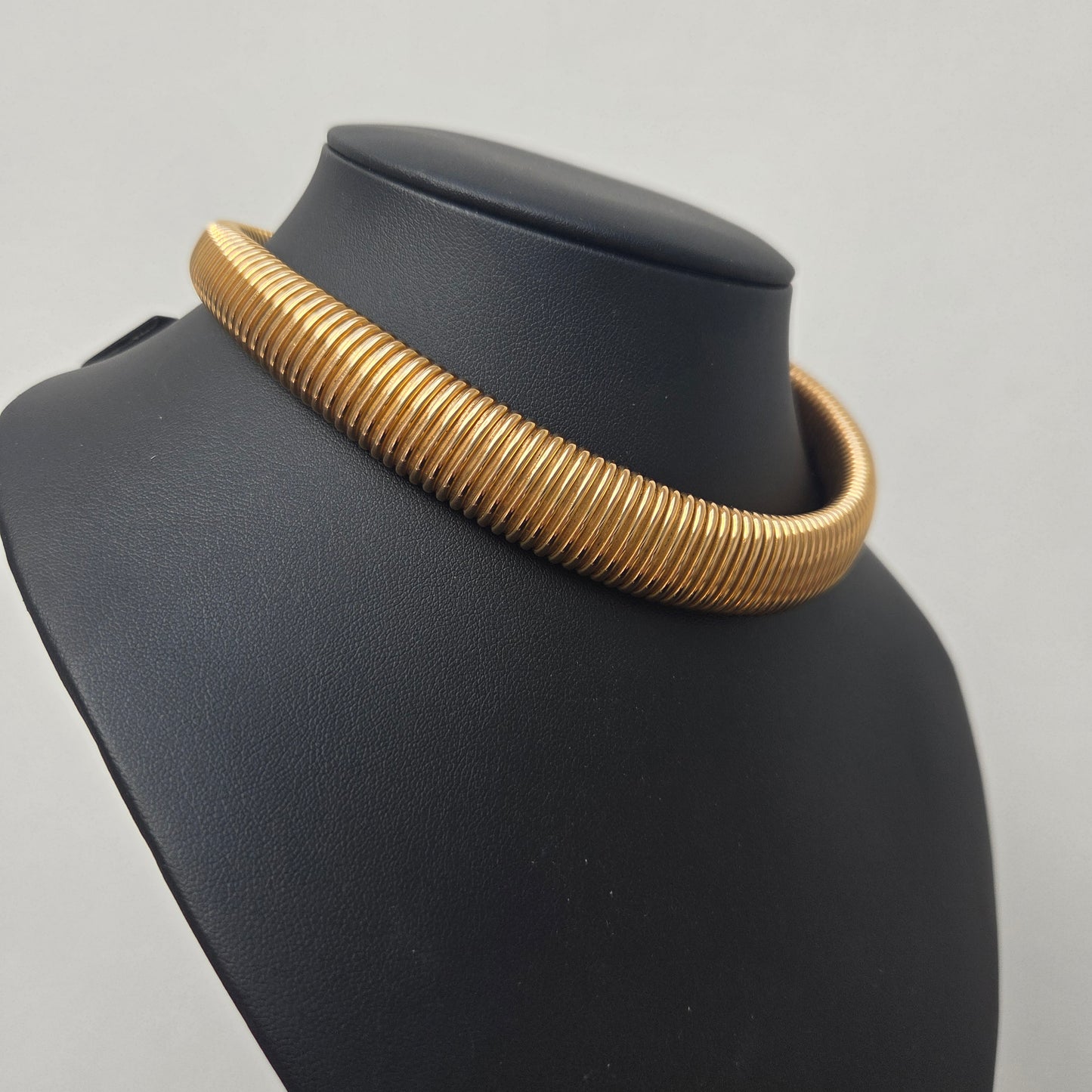 Art Deco 18ct Yellow Gold Graduated Tubogas Necklace, Antique Vintage 1920s