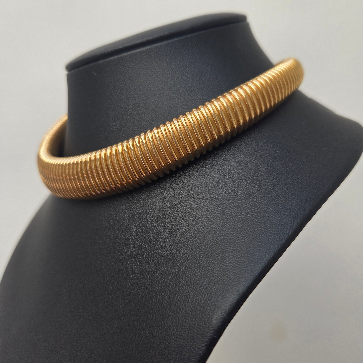 Art Deco 18ct Yellow Gold Graduated Tubogas Necklace, Antique Vintage 1920s