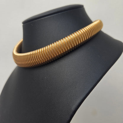 Art Deco 18ct Yellow Gold Graduated Tubogas Necklace, Antique Vintage 1920s