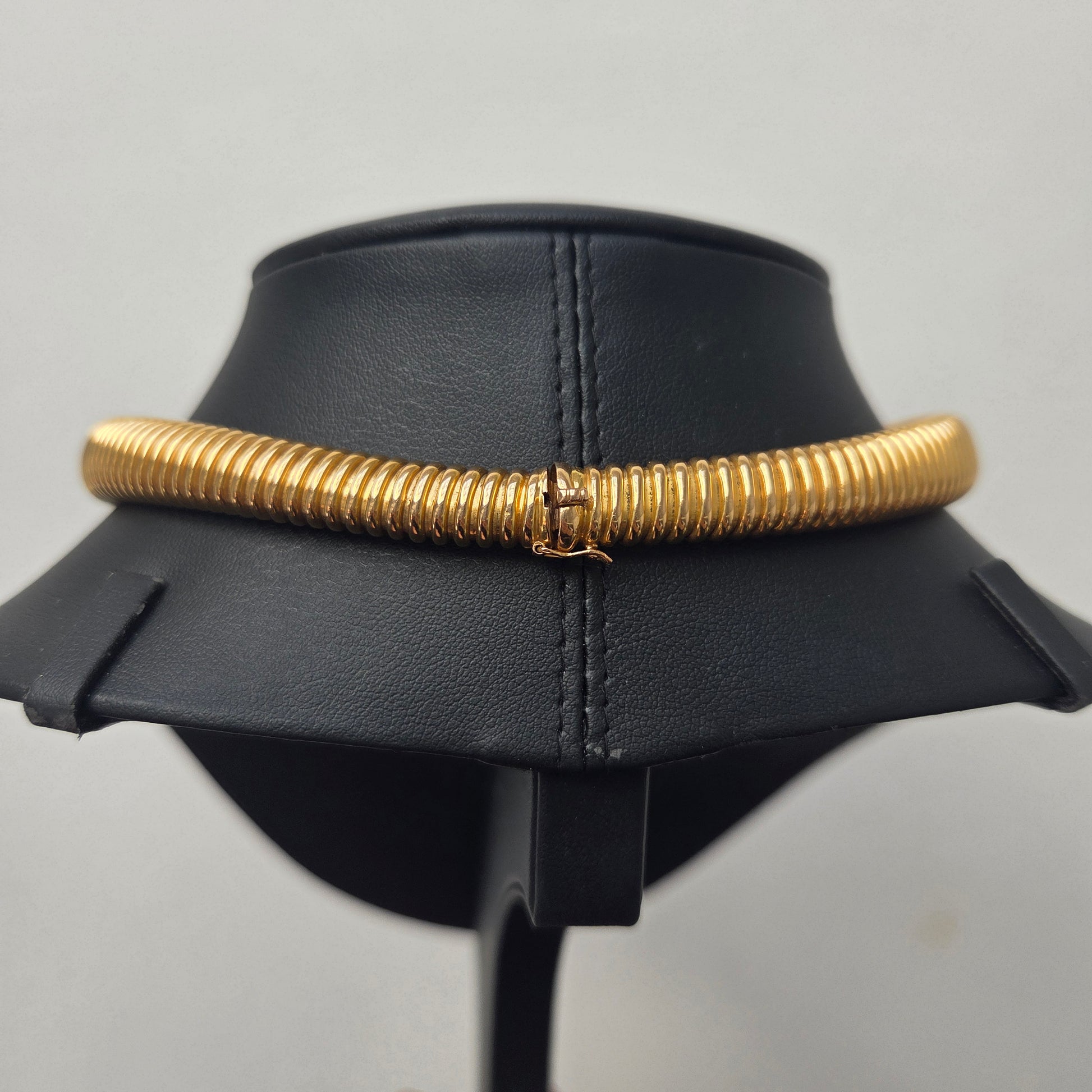 Art Deco 18ct Yellow Gold Graduated Tubogas Necklace, Antique Vintage 1920s