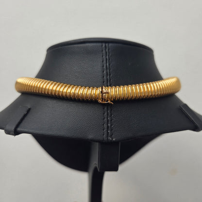 Art Deco 18ct Yellow Gold Graduated Tubogas Necklace, Antique Vintage 1920s