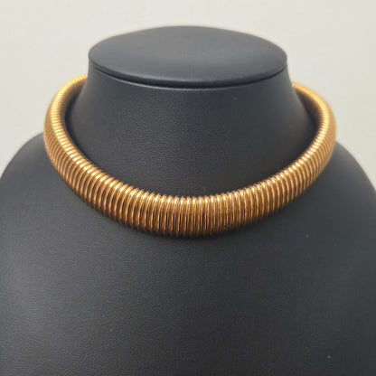 Art Deco 18ct Yellow Gold Graduated Tubogas Necklace, Antique Vintage 1920s