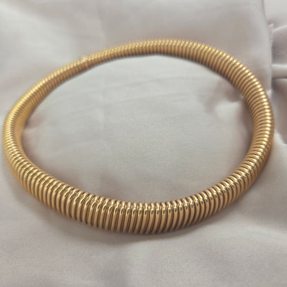 Art Deco 18ct Yellow Gold Graduated Tubogas Necklace, Antique Vintage 1920s