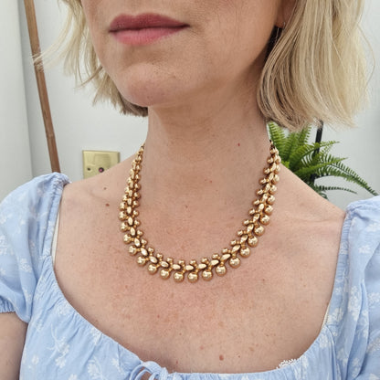 Vintage 18ct Yellow Gold Woven Fancy Link Necklace