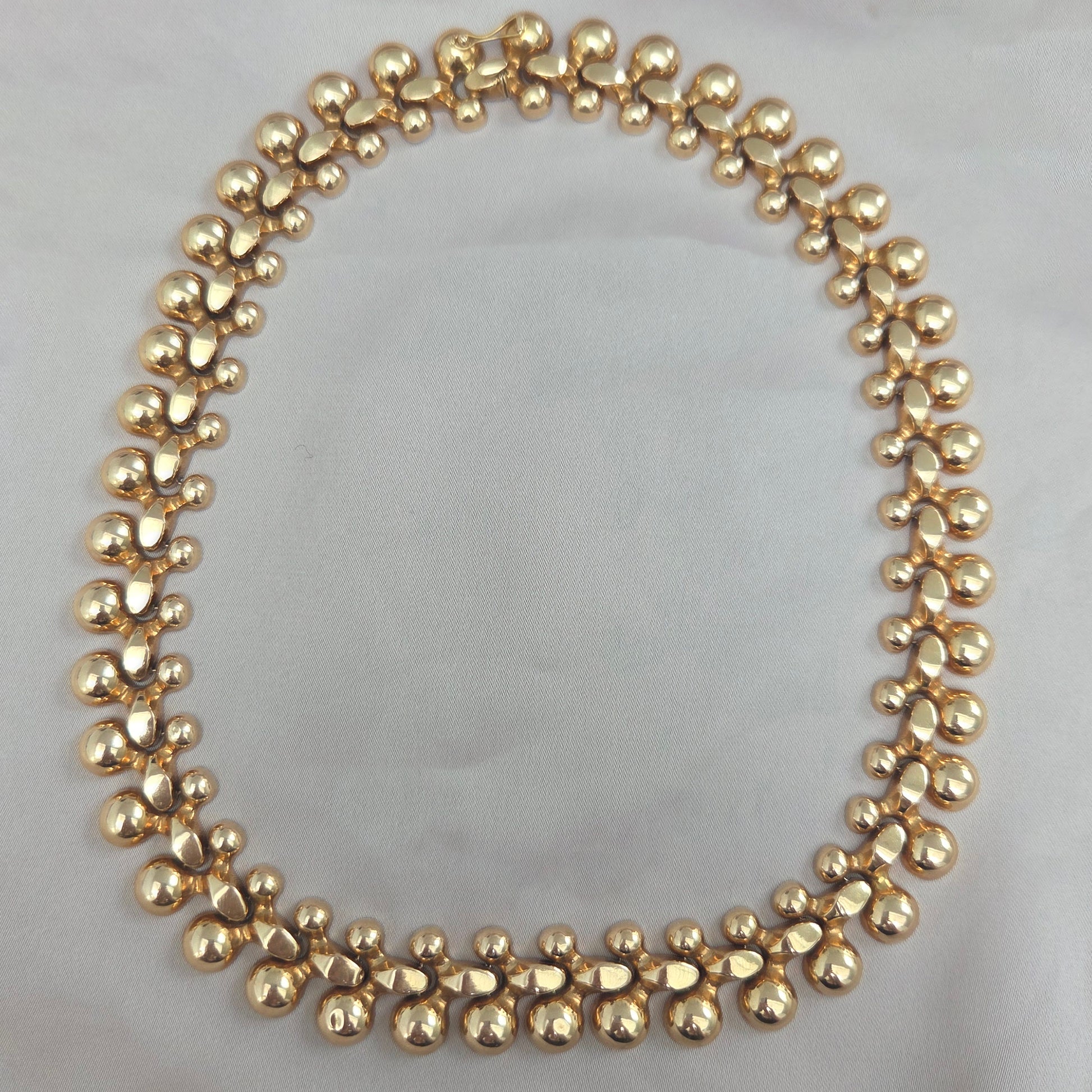Vintage 18ct Yellow Gold Woven Fancy Link Necklace