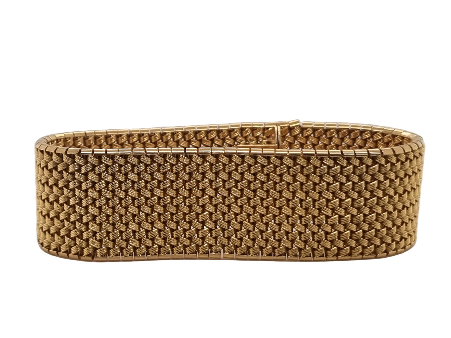 1960s French 18ct Yellow Gold Mesh Link Bracelet