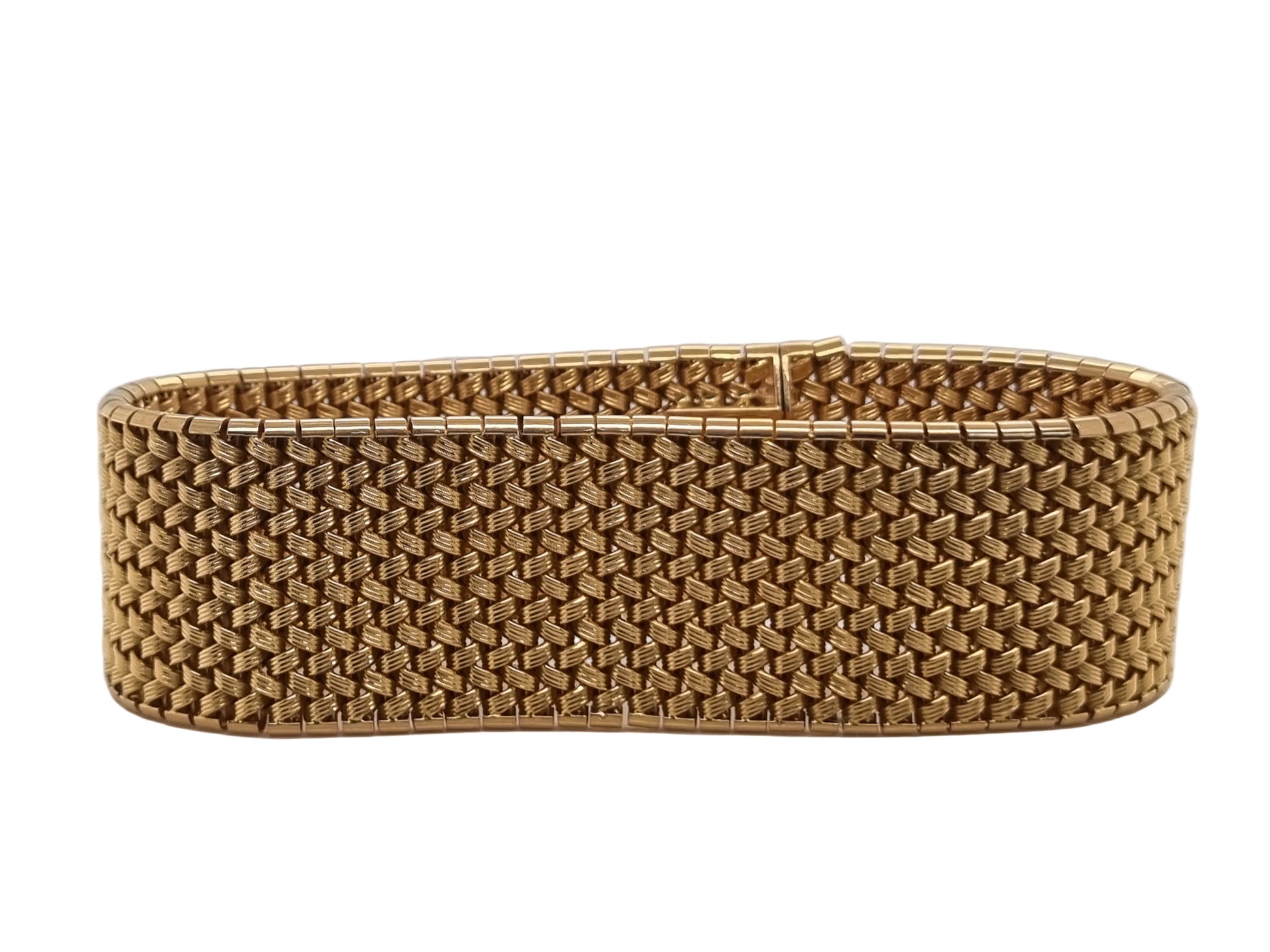 1960s French 18ct Yellow Gold Mesh Link Bracelet
