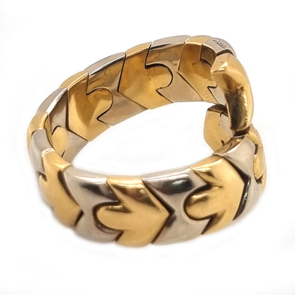 Vintage Bvlgari Bi Colour 18ct Yellow and White Gold Snake Style Wrap around Ring