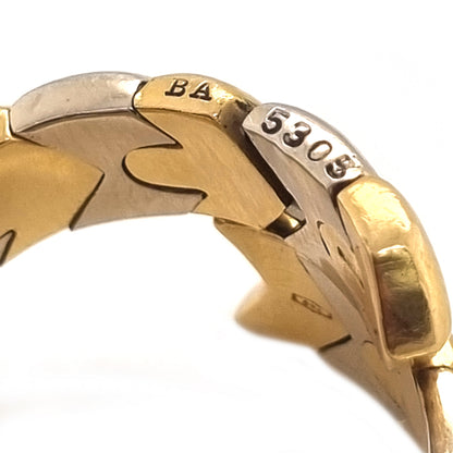 Vintage Bvlgari Bi Colour 18ct Yellow and White Gold Snake Style Wrap around Ring