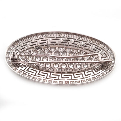 Art Deco Diamond Oval Brooch