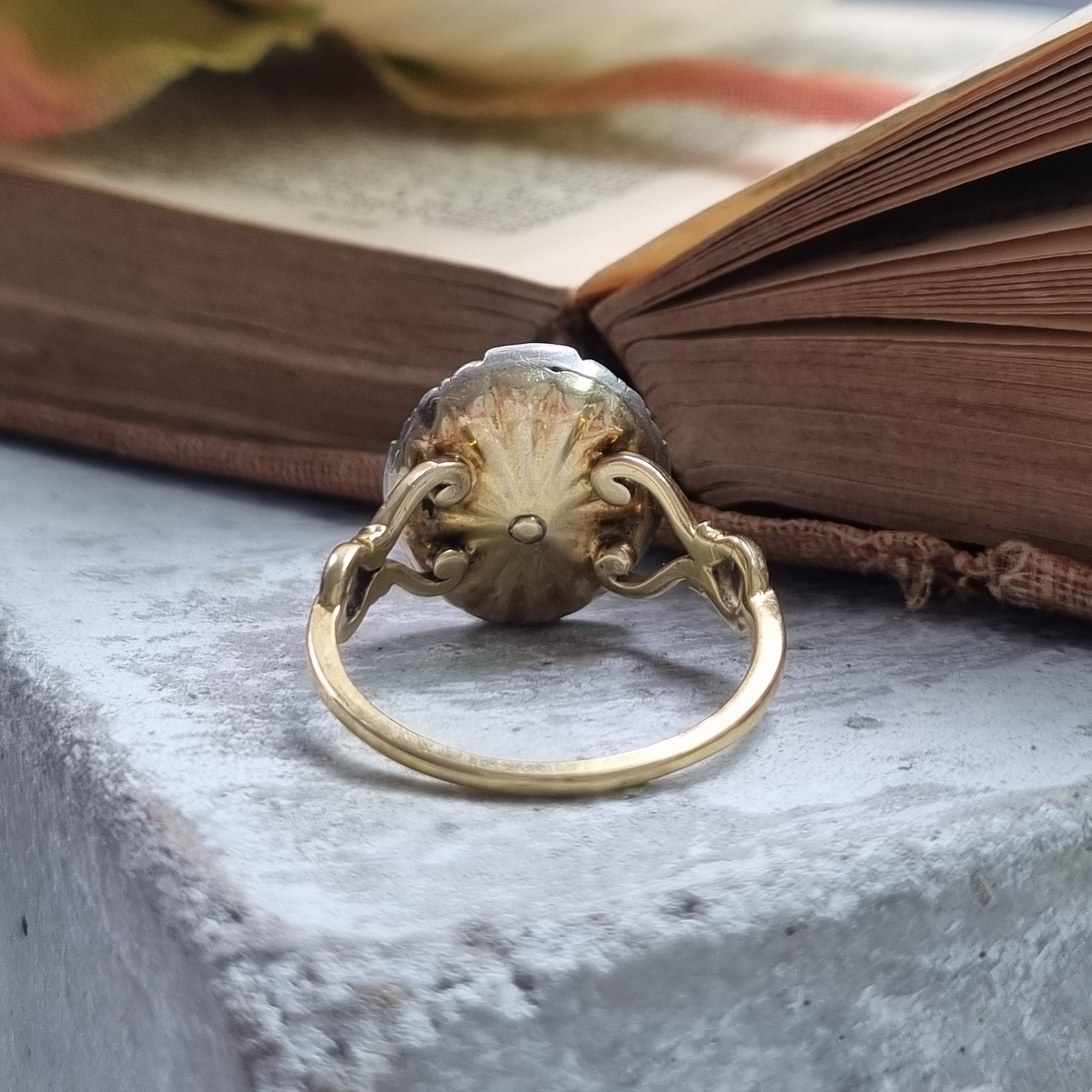 Victorian 14ct Gold Rose Cut Diamond Cluster Ring