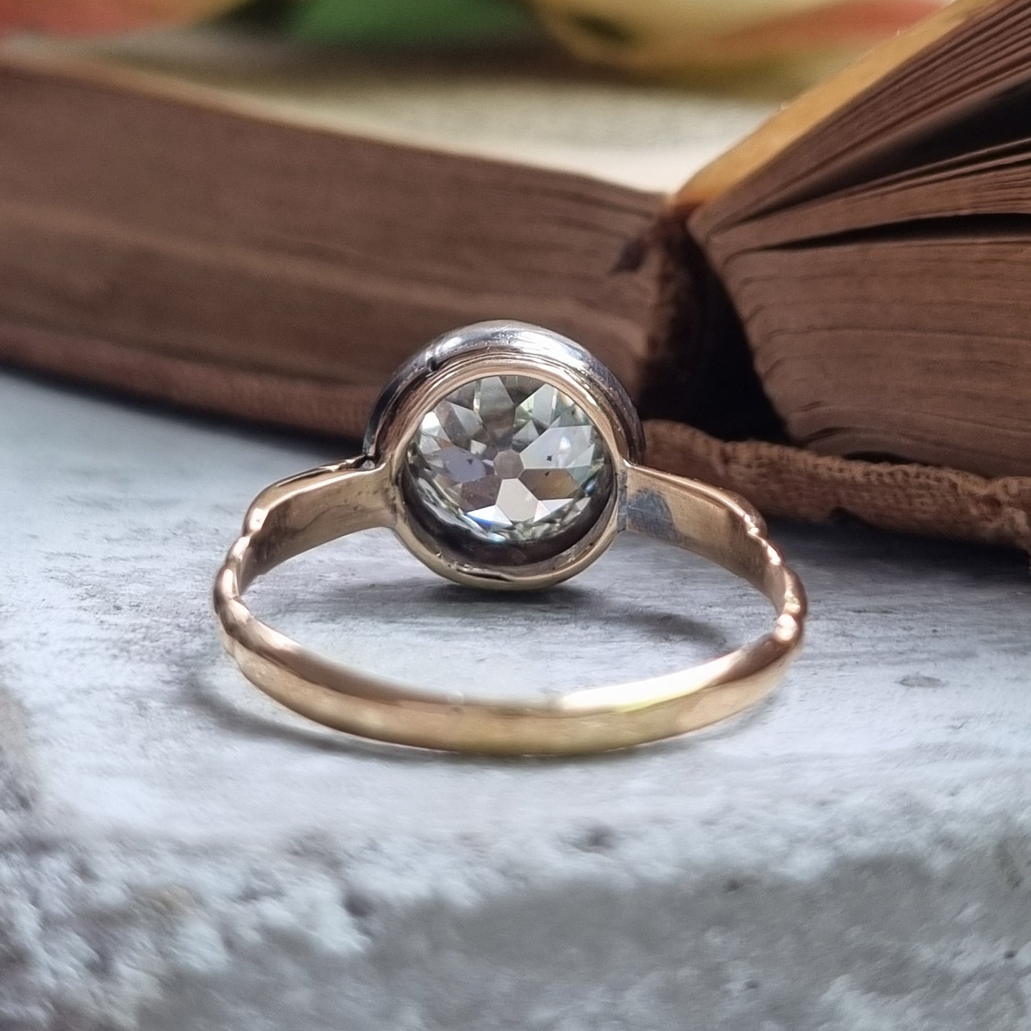 Victorian Antique 2.15ct Old Mine Cut Diamond Solitaire Engagement Ring, Circa 1860