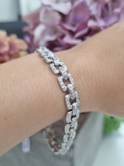 Vintage 4ct Diamond Link Bracelet