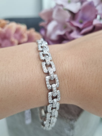 Vintage 4ct Diamond Link Bracelet