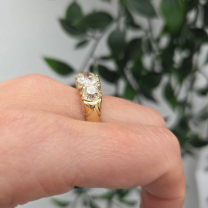 Antique Victorian 4.5cts Old Cut Diamond Four Stone Ring