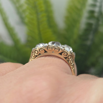 Antique 2.70ct Old Mine Cut Diamond Engagement Ring