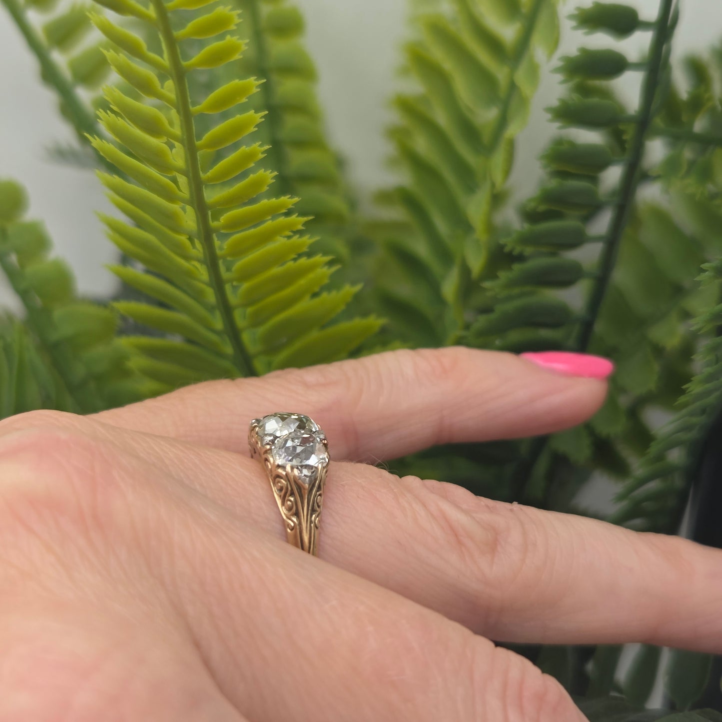 Antique 2.70ct Old Mine Cut Diamond Engagement Ring