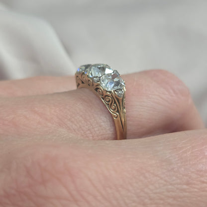 Antique 2.70ct Old Mine Cut Diamond Engagement Ring