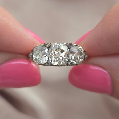 Antique 2.70ct Old Mine Cut Diamond Engagement Ring