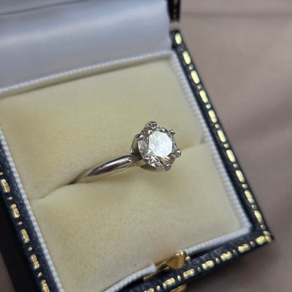 GIA Certified Single Stone 1.60ct Diamond Solitaire Engagement Ring in Platinum