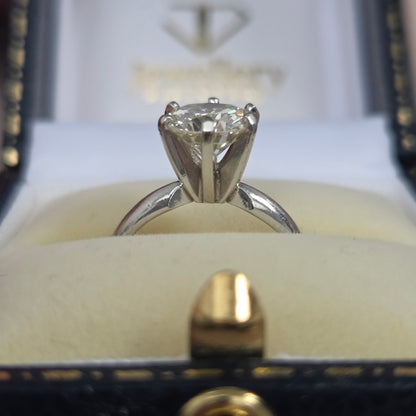 GIA Certified Single Stone 1.60ct Diamond Solitaire Engagement Ring in Platinum