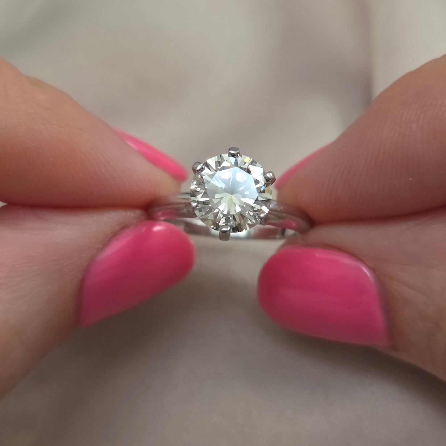 GIA Certified Single Stone 1.60ct Diamond Solitaire Engagement Ring in Platinum