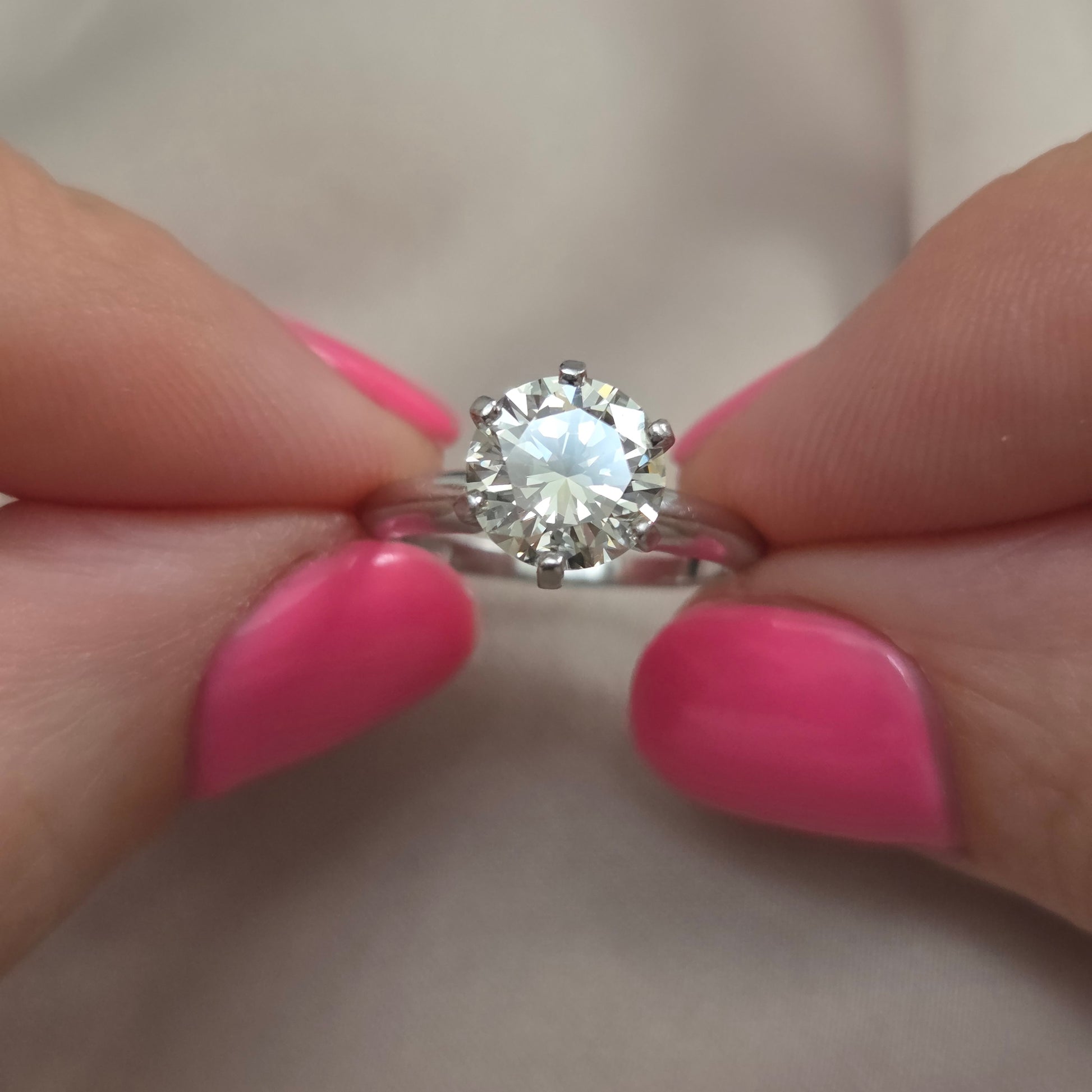 GIA Certified Single Stone 1.60ct Diamond Solitaire Engagement Ring in Platinum