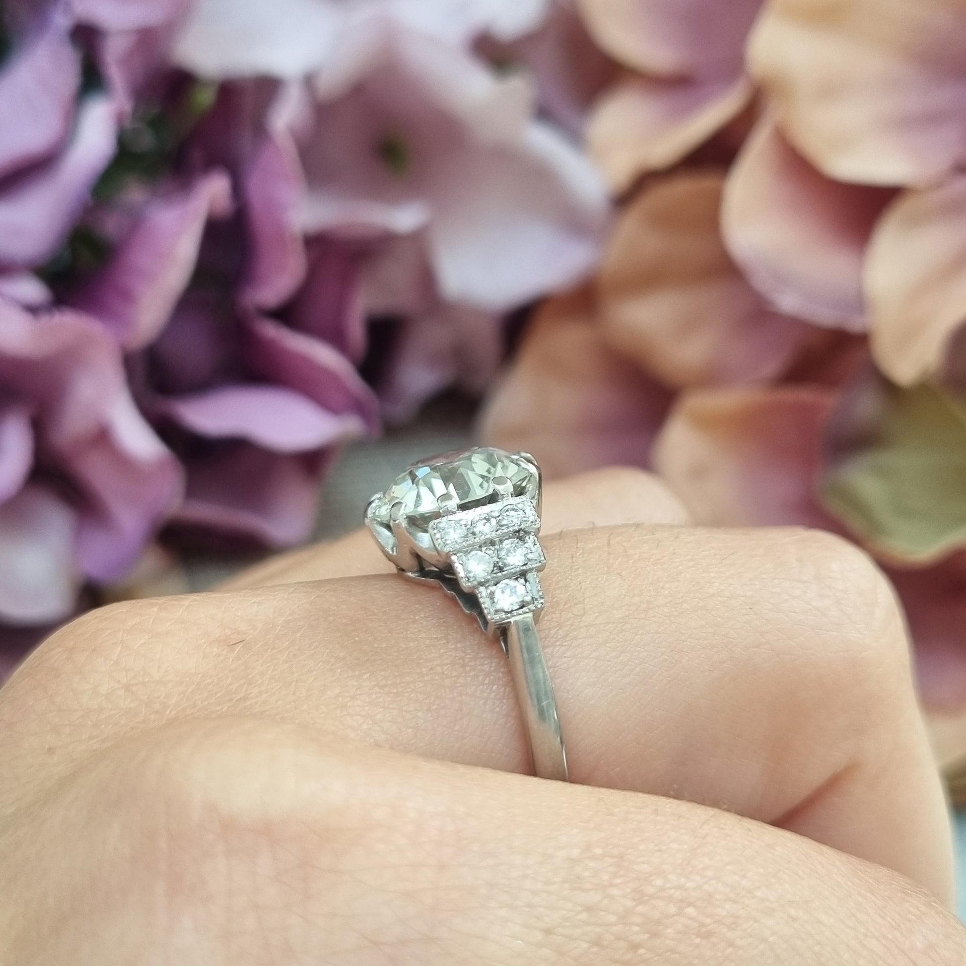 Vintage 4.20ct Old Cut Diamond Solitaire Engagement Ring