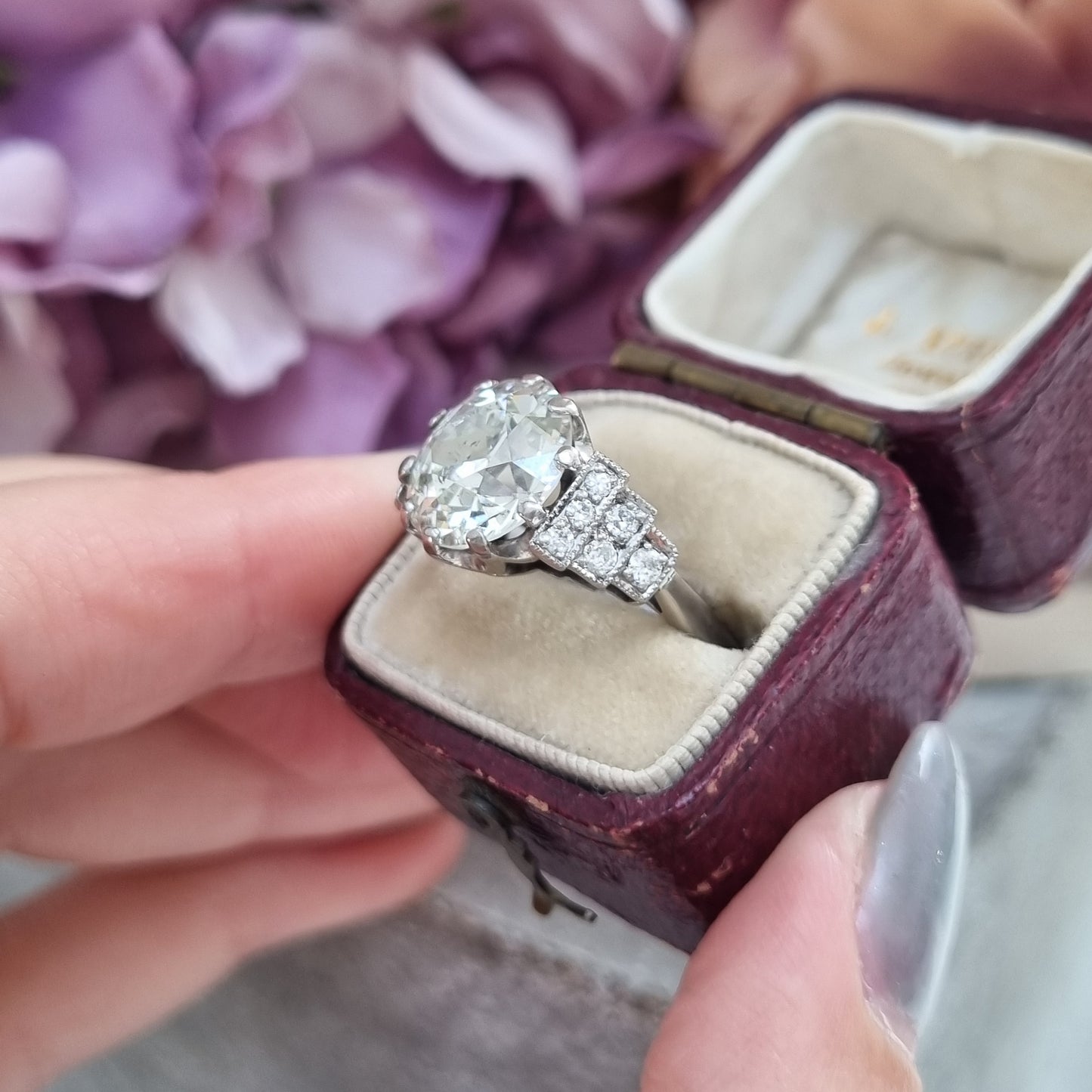 Vintage 4.20ct Old Cut Diamond Solitaire Engagement Ring