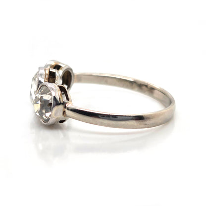 Antique 1.8ct Old European Cut Diamond Three Stone Engagement Ring