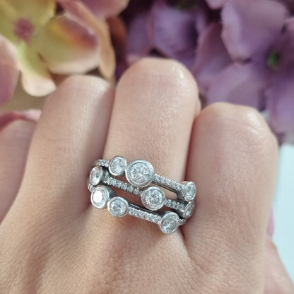 Pre Owned Boodles Waterfall Diamond Ring Classic Platinum