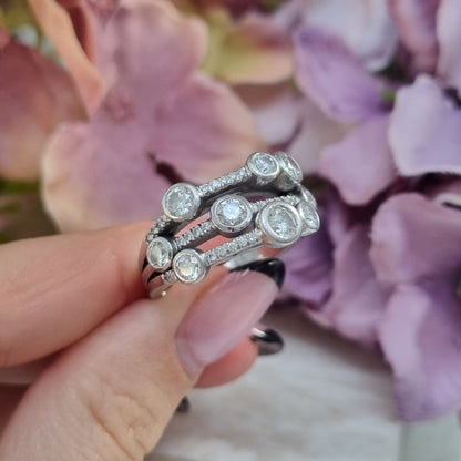 Pre Owned Boodles Waterfall Diamond Ring Classic Platinum