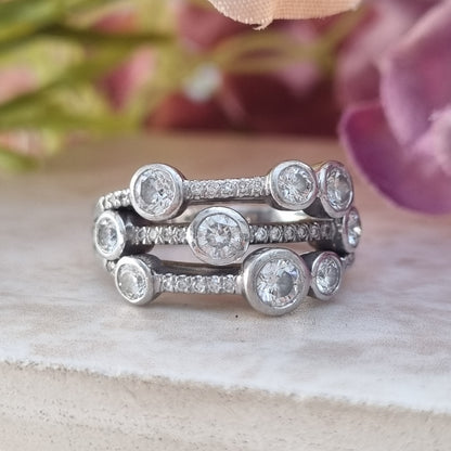 Pre Owned Boodles Waterfall Diamond Ring Classic Platinum