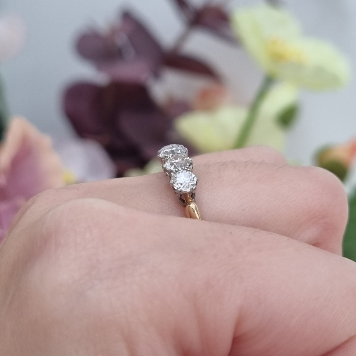 Antique Edwardian Old Diamond Five Stone Ring, 1.75 carats