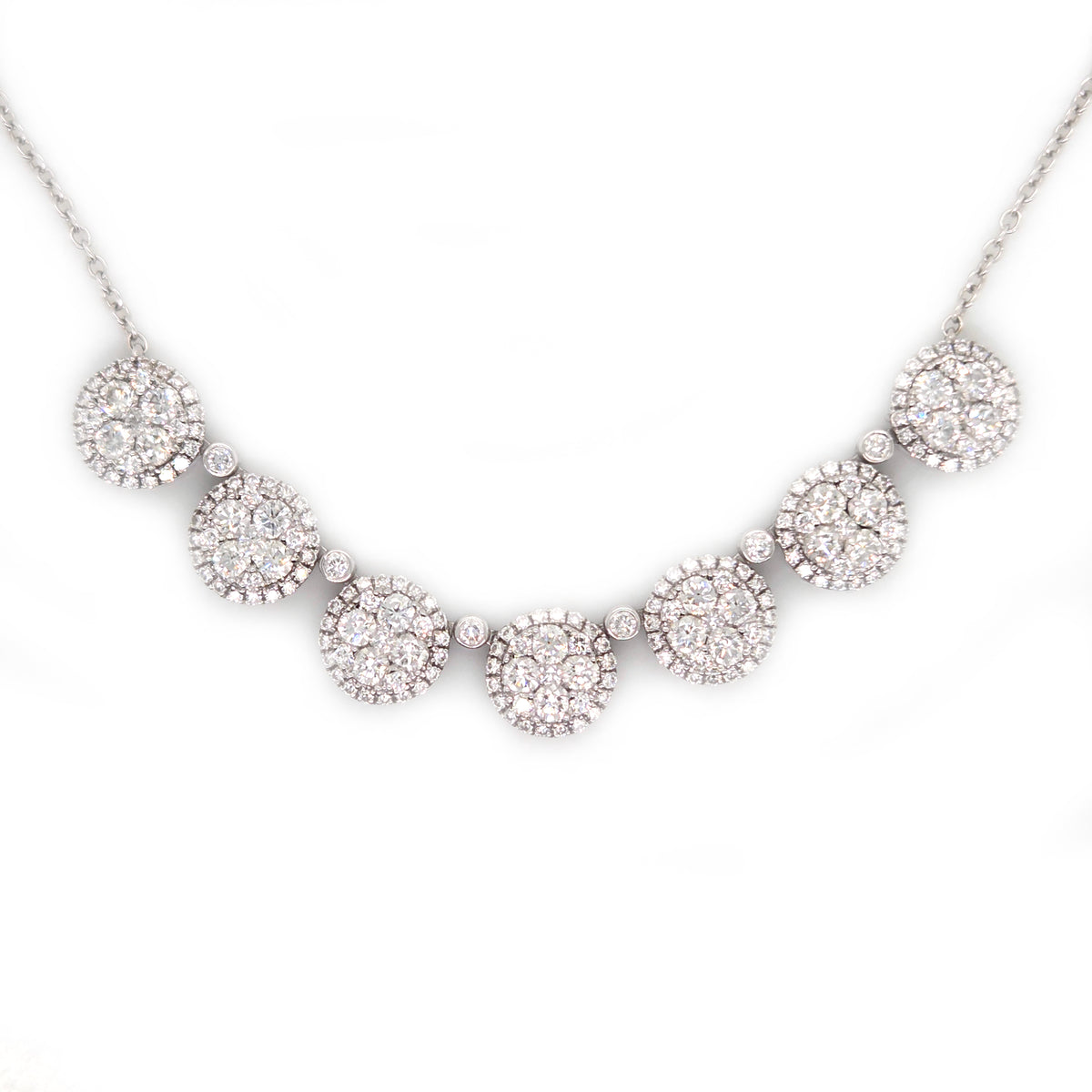 Diamond 3.07ct Diamond Cluster Necklace