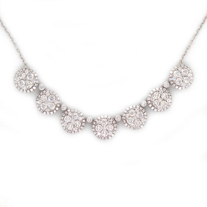 Diamond 3.07ct Diamond Cluster Necklace