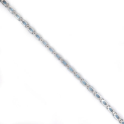 9.64ct Oval Aquamarine and Diamond Line Bracelet