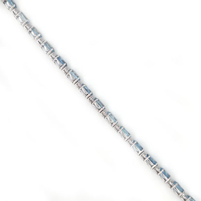 9.64ct Oval Aquamarine and Diamond Line Bracelet