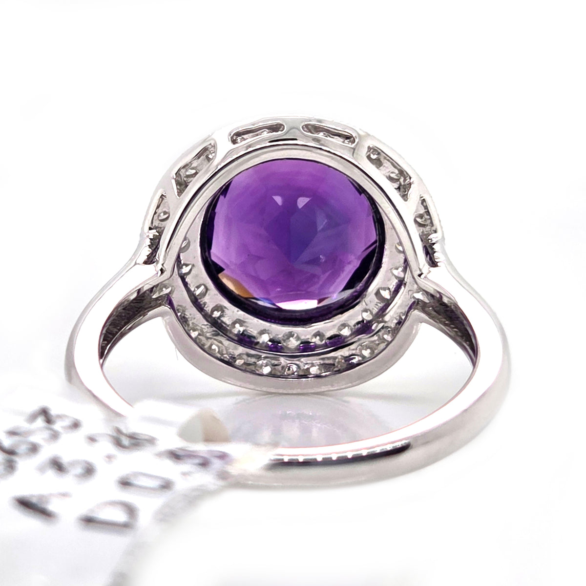 3.26ct Amethyst and Diamond Cluster Dress Ring