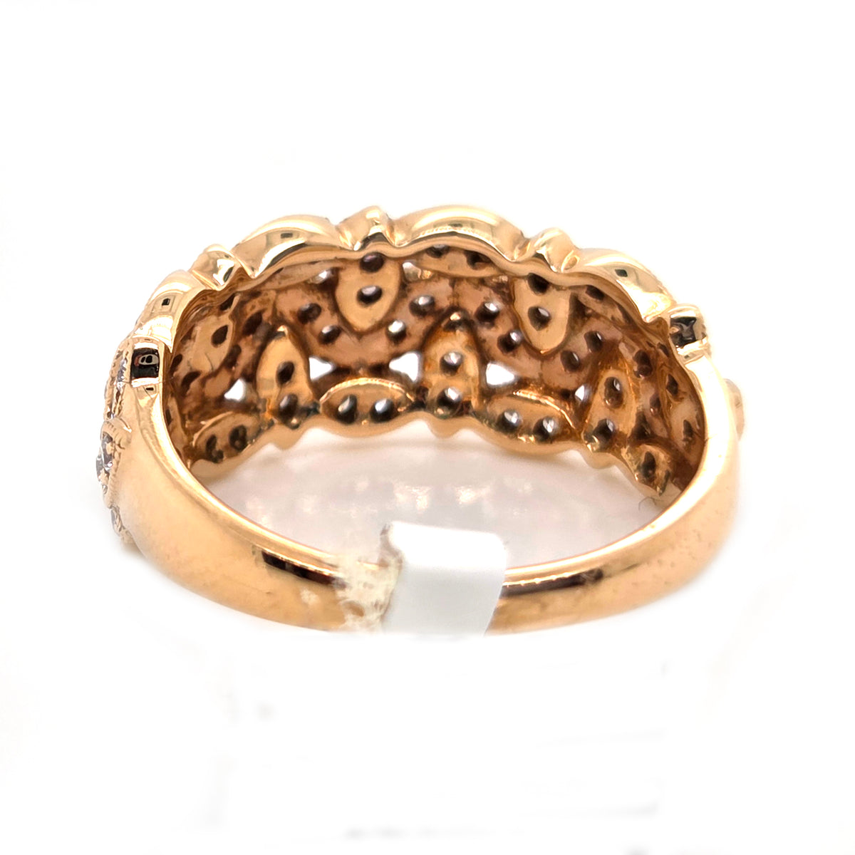 Diamond Set Wide Band Ring in 18ct Rose Gold