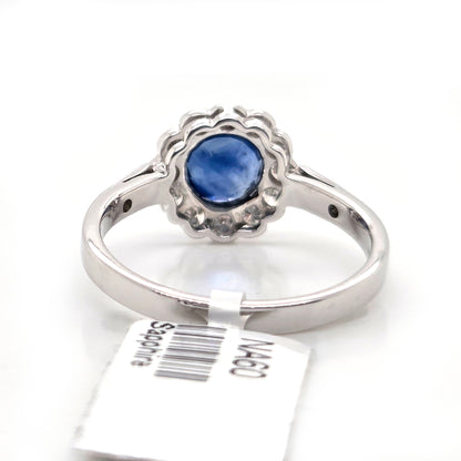 1.65ct Sapphire and Diamond Floral Cluster Engagement Ring