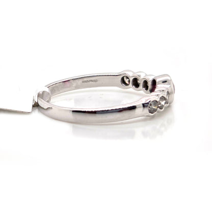 Oval Ruby and Diamond Seven Stone Engagement Wedding Band Ring in 18ct White Gold