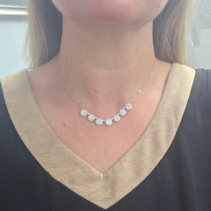 Diamond 3.07ct Diamond Cluster Necklace
