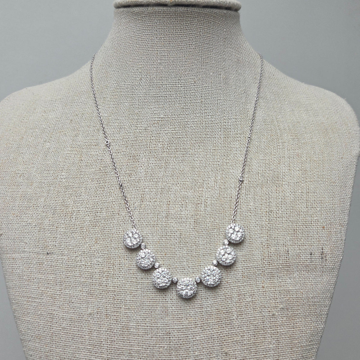 Diamond 3.07ct Diamond Cluster Necklace