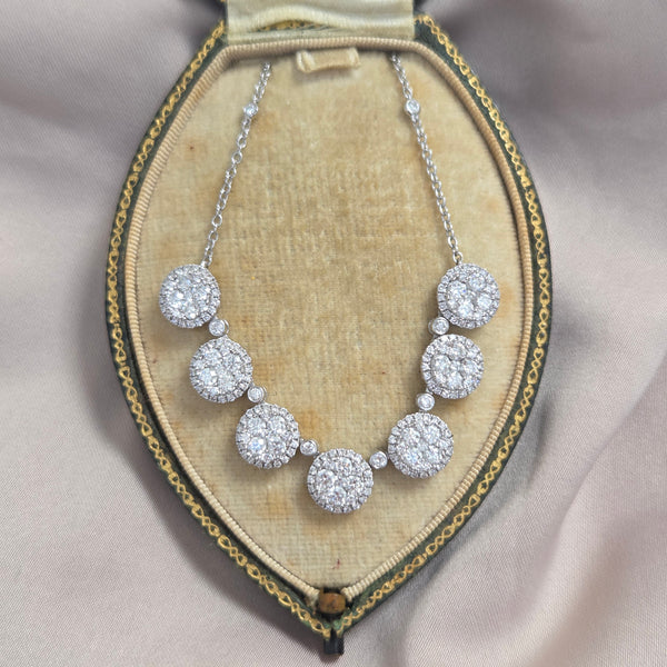 Diamond 3.07ct Diamond Cluster Necklace