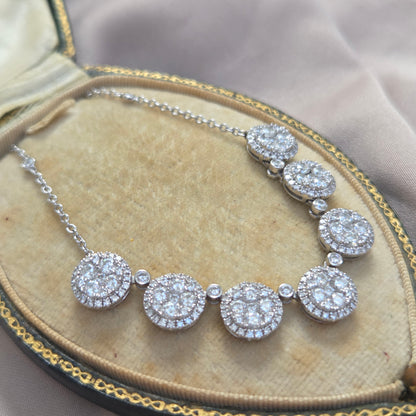 Diamond 3.07ct Diamond Cluster Necklace